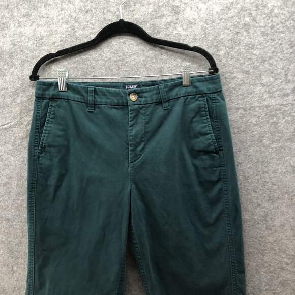 J. Crew High Rise Girlfriend Chino Pant Womens 8 Forest Green Stretch - Picture 3 of 10